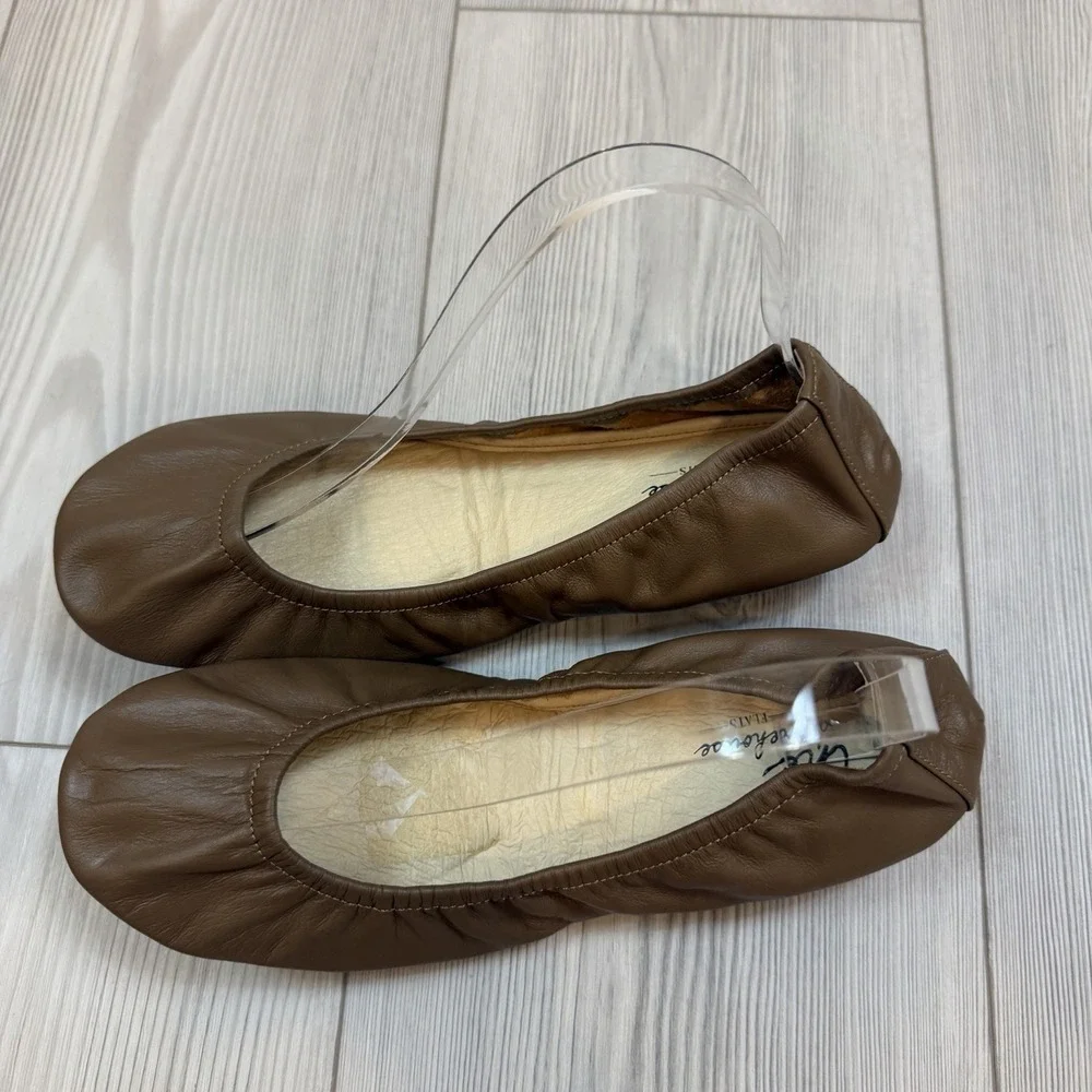 NEW The Storehouse Flats Womens 9 Foldable Leather Ballet Shoes Classic Brown